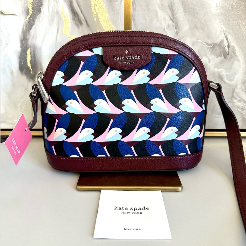 NWT Kate Spade Sylvia Geo Birds Dome Crossbody